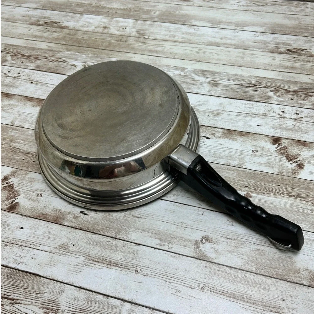 Lustre Craft Skillet Pan Silver 5-Ply Stainless Steel Multi-Core 9 Inch USA